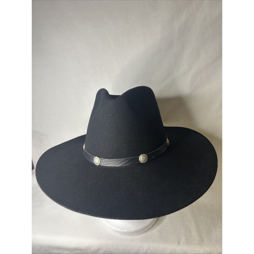 Silver Spur Hondo B bar H Wool Felt Cowboy Hat Black Size 7  56 Made In USA
